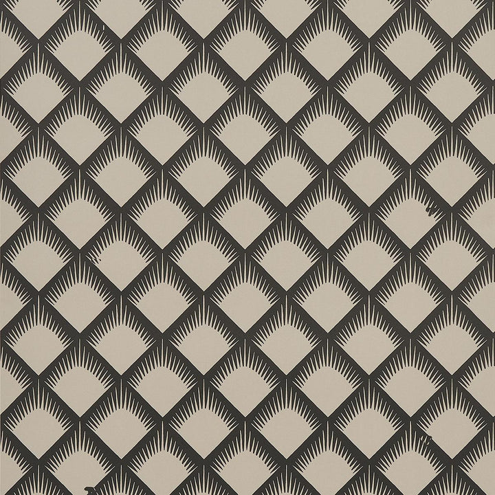 Maize Black & Cream 5015040 by Schumacher Designer Wallpaper Neisha Crosland 20.5" - Swanky Fabrics -