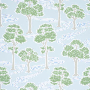 Tree River Mineral 5009102 by Schumacher Designer Wallpaper