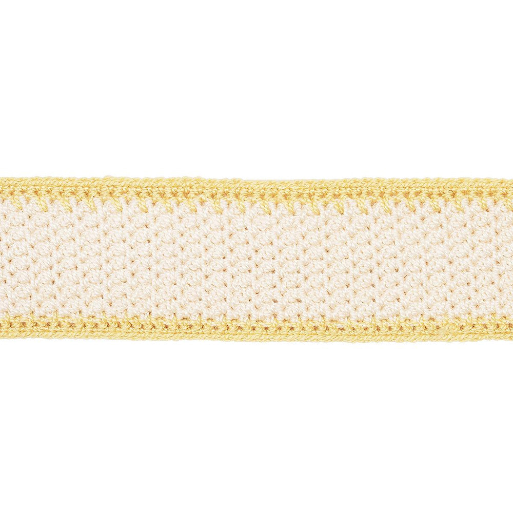 Sylvia Crochet Tape Buttercup 82671 by Schumacher Designer Trim New Old-Fashioned - Swanky Fabrics -