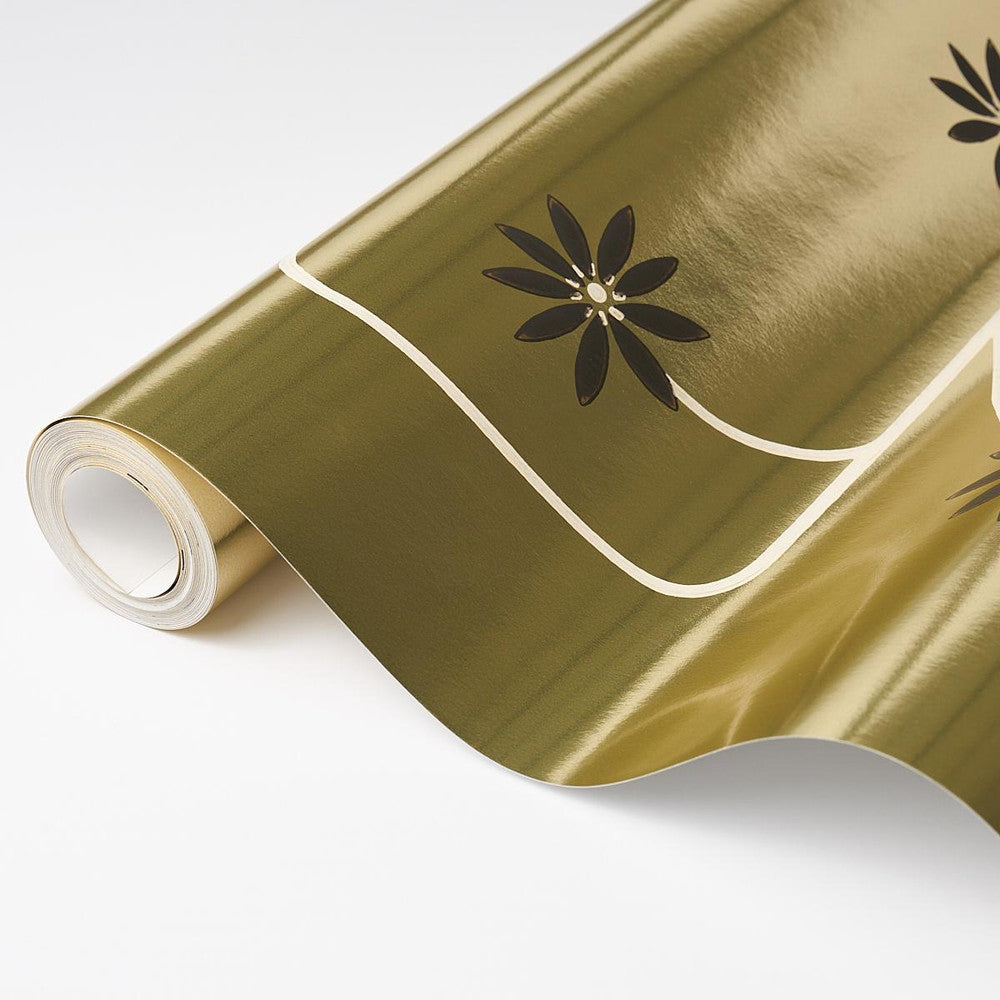 Hollywood Grape Pale Gold 5015021 by Schumacher Designer Wallpaper Neisha Crosland 20.5" - Swanky Fabrics -