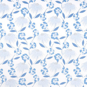 Bouquet Toss Afternoon Blue 5013841 by Schumacher Designer Wallpaper