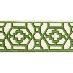 Zanzibar Trellis Tape Jade 81281 by Schumacher Designer Trim