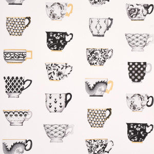 Onie'S Teacups Ink 5014780 by Schumacher Designer Wallpaper
