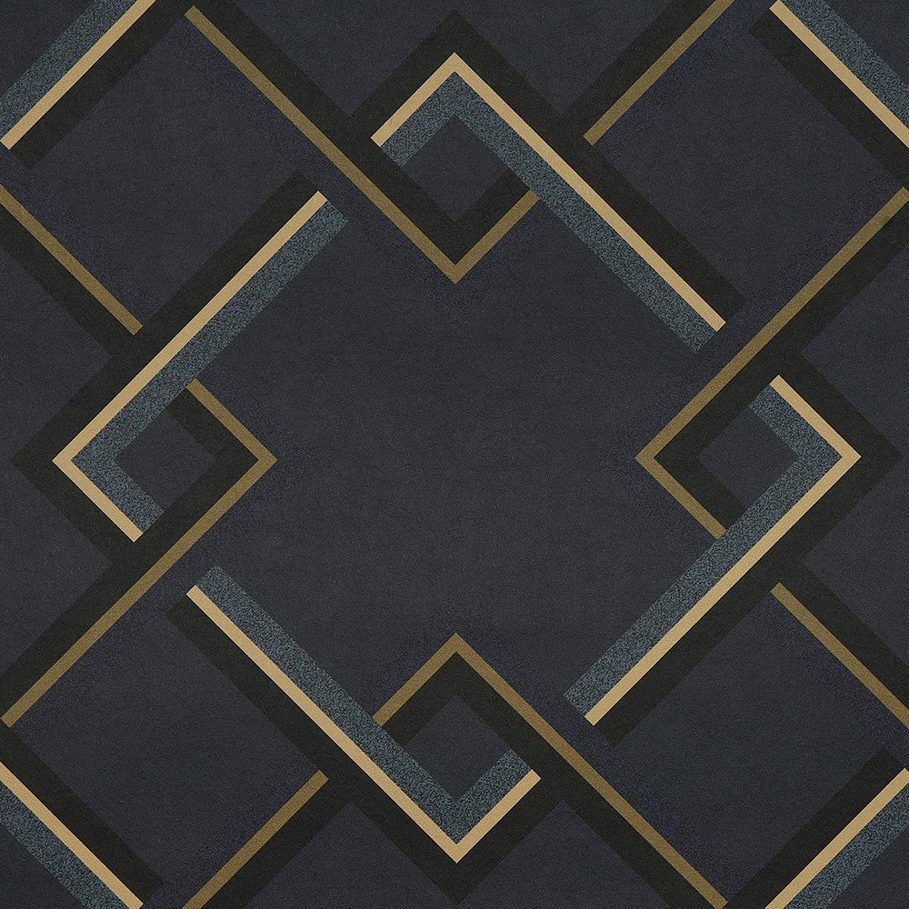 Mah Jong River Blue 5014931 by Schumacher Designer Wallpaper Neisha Crosland 9.0" - Swanky Fabrics -