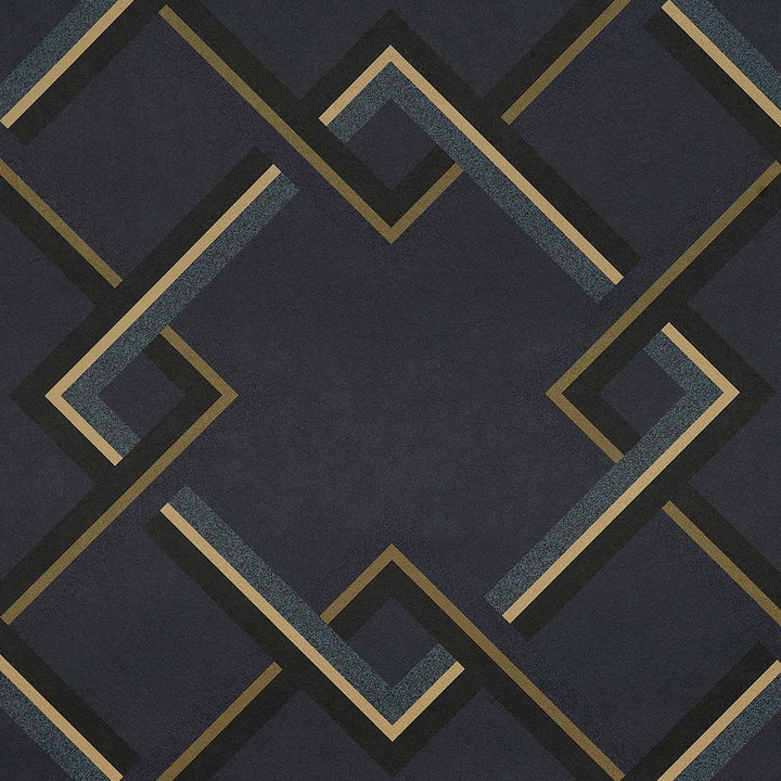 Mah Jong River Blue 5014931 by Schumacher Designer Wallpaper Neisha Crosland 9.0" - Swanky Fabrics -