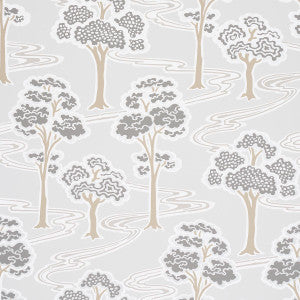 Tree River Moonstone 5009100 by Schumacher Designer Wallpaper