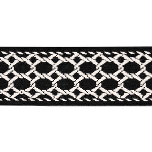 Lattice Indoor/Outdoor Tape Black 82824 by Schumacher Designer Trim