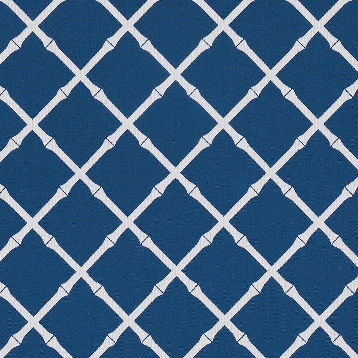 Bamboo Trellis Indoor/Outdoor Navy 82762 by Schumacher Designer Fabric Swing Time Indoor/Outdoor 9.25" - Swanky Fabrics -