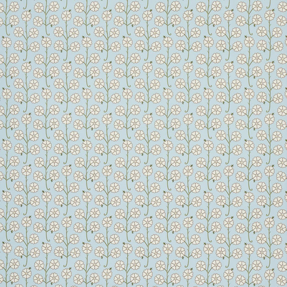 Gardenia Egg Blue 5014921 by Schumacher Designer Wallpaper Neisha Crosland 4.0" - Swanky Fabrics -