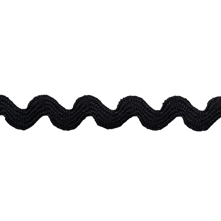 Ric Rac Tape Small Black 82704 by Schumacher Designer Trim New Old-Fashioned - Swanky Fabrics -