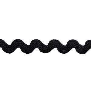 Ric Rac Tape Small Black 82704 by Schumacher Designer Trim