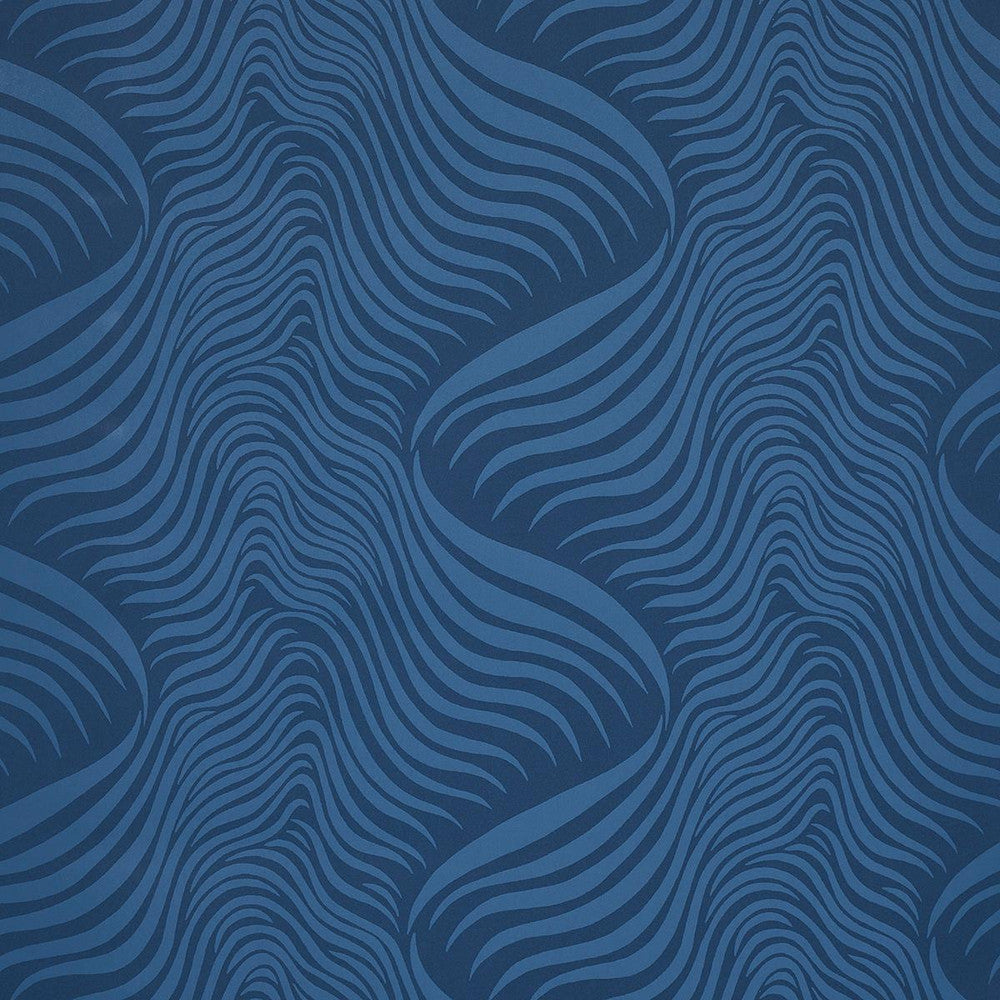 Sauvage Navy 5014152 by Schumacher Designer Wallpaper Moon River 13.5" - Swanky Fabrics -