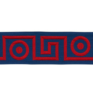 Plato Tape Navy And Red 181253 by Schumacher Designer Trim