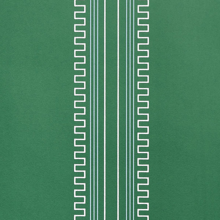 Greco Stripe Green 5015142 by Schumacher Designer Wallpaper Mary Mcdonald 27.0" - Swanky Fabrics -
