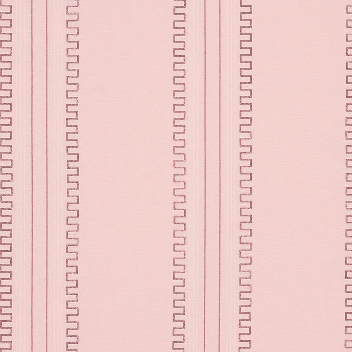 Greco Stripe Pink 83233 by Schumacher Designer Fabric Mary Mcdonald 13.5" - Swanky Fabrics -