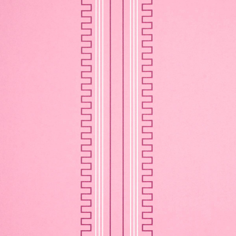 Greco Stripe Pink 5015144 by Schumacher Designer Wallpaper Mary Mcdonald 27.0" - Swanky Fabrics -