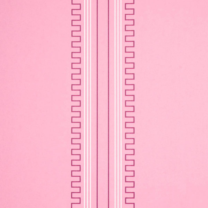 Greco Stripe Pink 5015144 by Schumacher Designer Wallpaper Mary Mcdonald 27.0" - Swanky Fabrics -