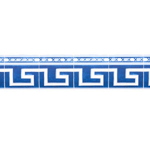 Azulejos Border Azure 5015130 by Schumacher Designer Wallpaper