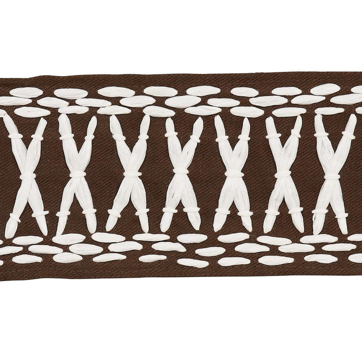 Tikki Tape Brown 69307 by Schumacher Designer Trim Mary Mcdonald 1.0" - Swanky Fabrics -
