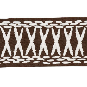 Tikki Tape Brown 69307 by Schumacher Designer Trim