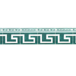 Azulejos Border Emerald 5015131 by Schumacher Designer Wallpaper