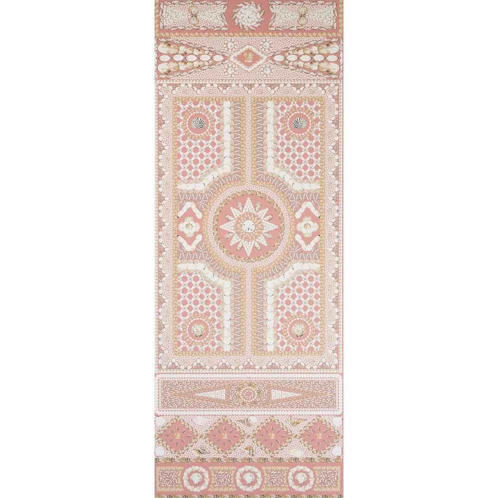 Shell Grotto Panel A Coral 5015166 by Schumacher Designer Wallpaper Mary Mcdonald 54.0" - Swanky Fabrics -
