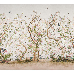 Les Oiseaux Ivory 5015151 by Schumacher Designer Wallpaper
