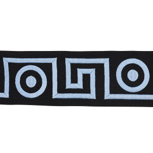 Plato Tape Black And Sky 181254 by Schumacher Designer Trim