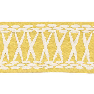 Tikki Tape Yellow 69308 by Schumacher Designer Trim