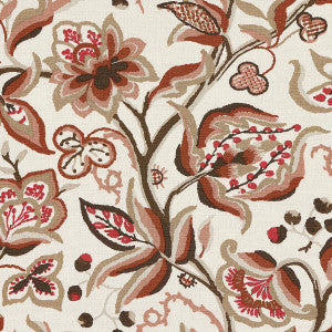 Alexandra Vine Linen Natural & Spice 180971 by Schumacher Designer Fabric