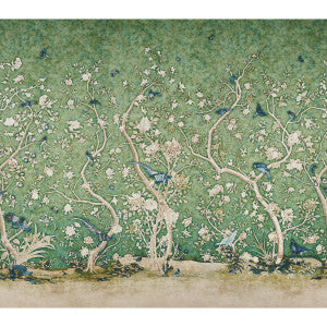 Les Oiseaux Jade 5015152 by Schumacher Designer Wallpaper