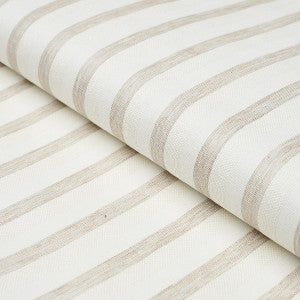 Textured Linen Stripe White 5013020 by Schumacher Designer Wallpaper