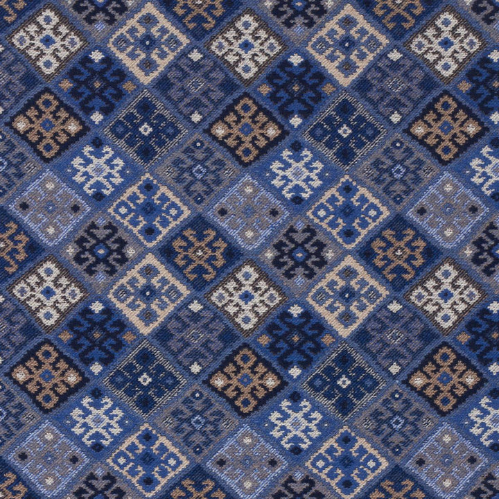 Kilim Weave Blue 67143 by Schumacher Designer Fabric Luxe Lodge 10.75" - Swanky Fabrics -