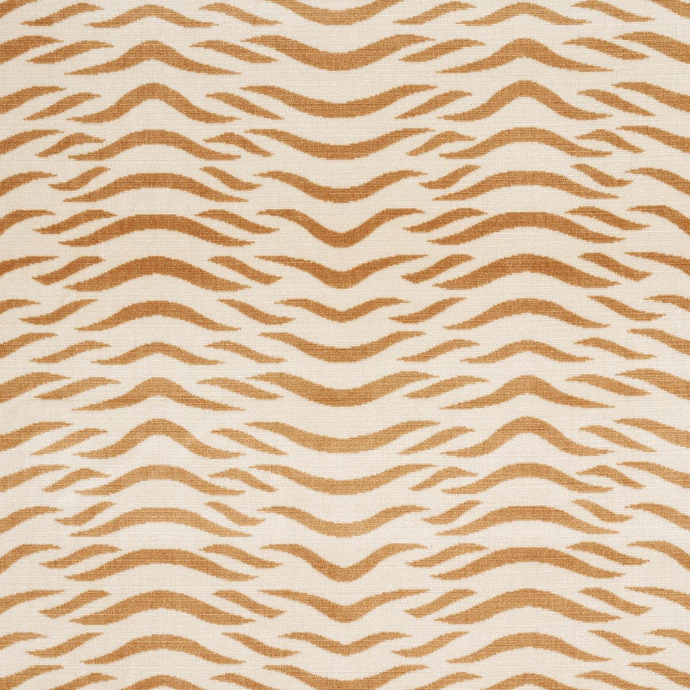 Sabi Tiger Velvet Camel 82951 by Schumacher Designer Fabric Cut & Patterned Velvets 13.62" - Swanky Fabrics -
