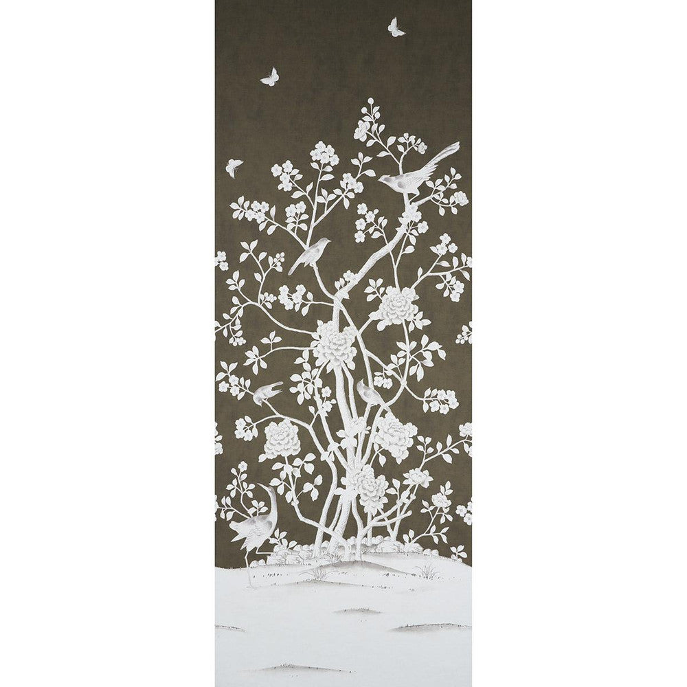 Chinois Palais Panel Chocolate 5007129 by Schumacher Designer Wallpaper Panels 51.75" - Swanky Fabrics -