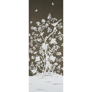 Chinois Palais Panel Chocolate 5007129 by Schumacher Designer Wallpaper