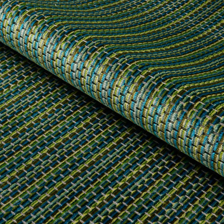 Downtown Velvet Peacock 66917 by Schumacher Designer Fabric Cut & Patterned Velvets 9.0" - Swanky Fabrics -
