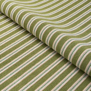 Benson Stripe Pingl Green 82181 by Schumacher Designer Fabric