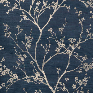 Twiggy Sisal Indigo 5008293 by Schumacher Designer Wallpaper