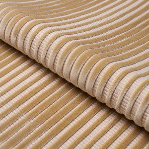 Chimay Stripe Velvet Champagne 82153 by Schumacher Designer Fabric
