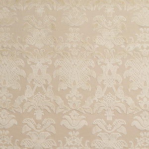 Limbourg Damask Velvet Pearl 82161 by Schumacher Designer Fabric