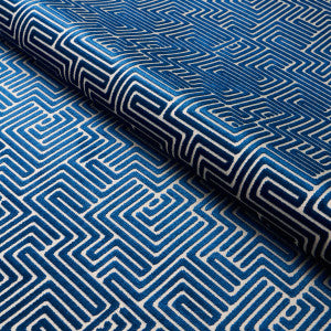 Lisboa Velvet Midnight Blue 72958 by Schumacher Designer Fabric
