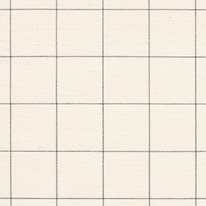 Windowpane Embroidered Sisal Charcoal 5015202 by Schumacher Designer Wallpaper