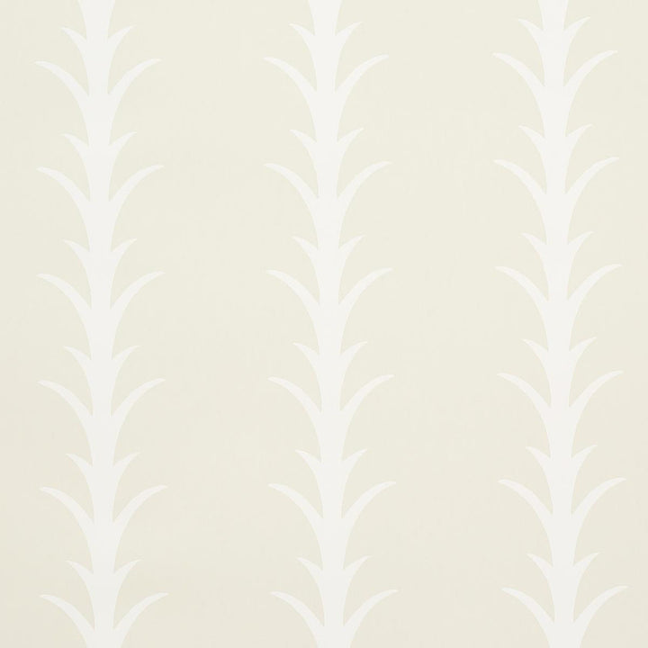 Acanthus Stripe Ivory On Neutral 5014771 by Schumacher Designer Wallpaper Moon River 10.75" - Swanky Fabrics -