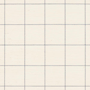 Windowpane Embroidered Sisal Navy 5015200 by Schumacher Designer Wallpaper