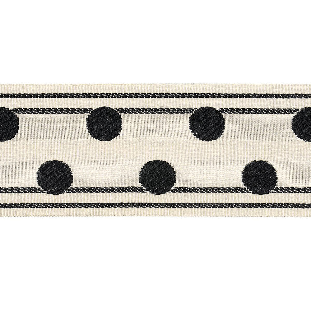 Bianca Tape Ivory Noir 82790 by Schumacher Designer Trim Regine - Swanky Fabrics -