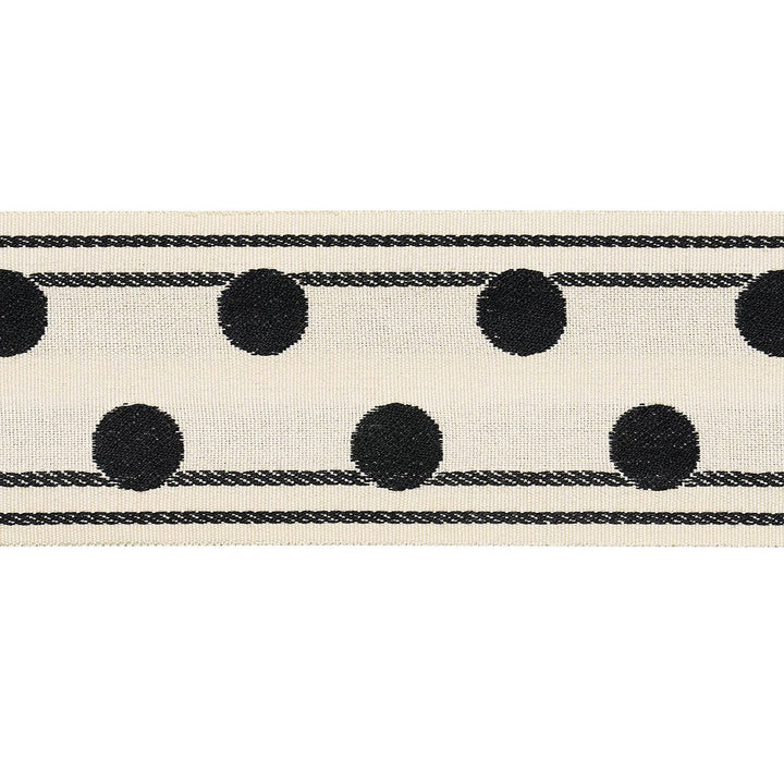 Bianca Tape Ivory Noir 82790 by Schumacher Designer Trim Regine - Swanky Fabrics -