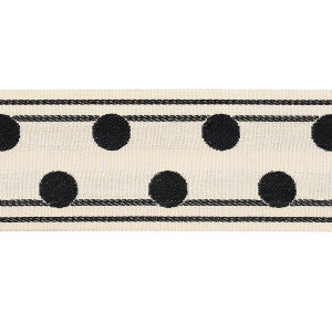 Bianca Tape Ivory Noir 82790 by Schumacher Designer Trim