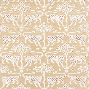 Woodland Leopard Sisal Oatmeal 5012303 by Schumacher Designer Wallpaper