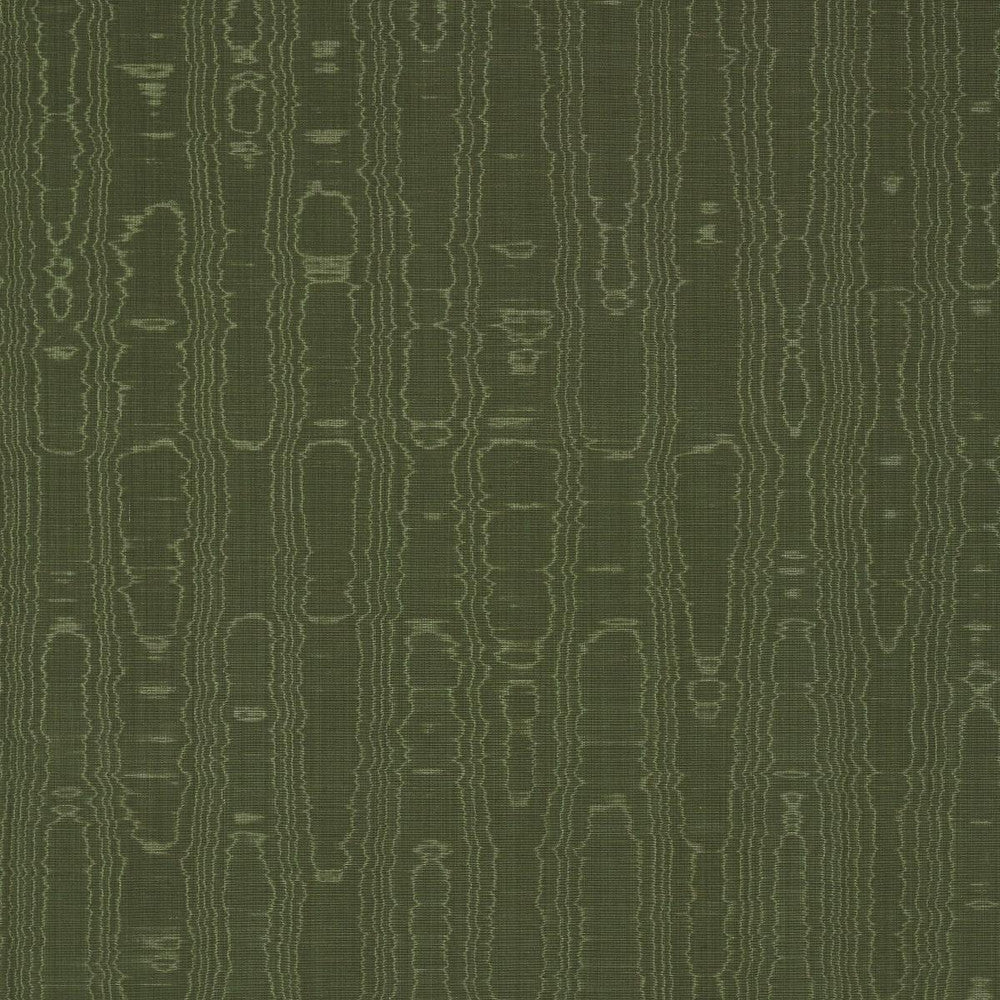 Beau Cotton Linen Moire Olive 83253 by Schumacher Designer Fabric Patterson Flynn - Swanky Fabrics -